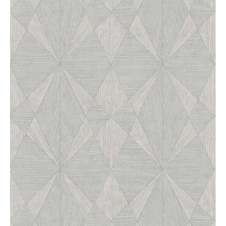 Papel pintado geométrico texturizado con vetas de madera gris claro - Copernico 679286