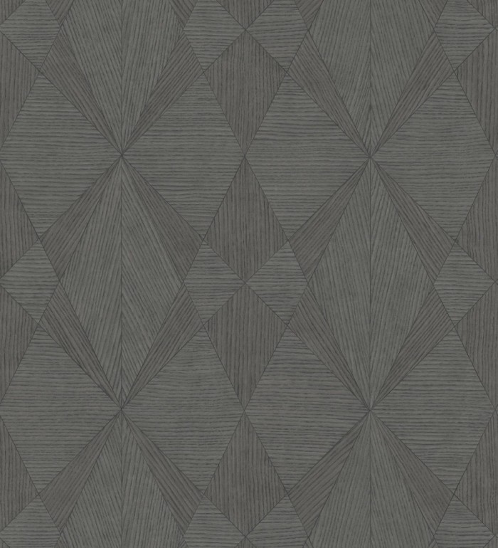 Papel pintado geométrico texturizado con vetas de madera gris - Copernico 679287