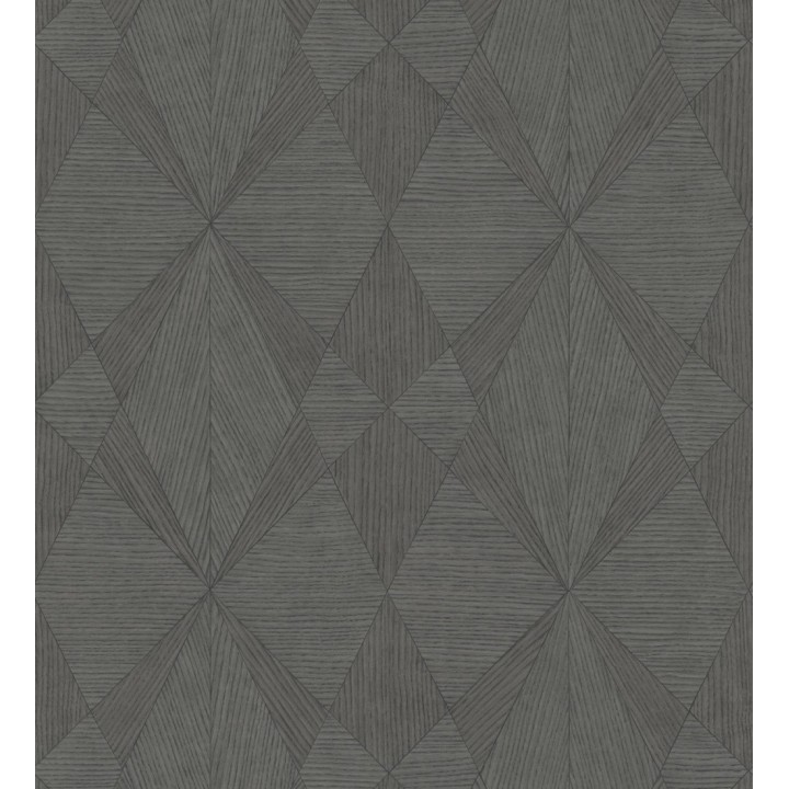 Papel pintado geométrico texturizado con vetas de madera gris - Copernico 679287