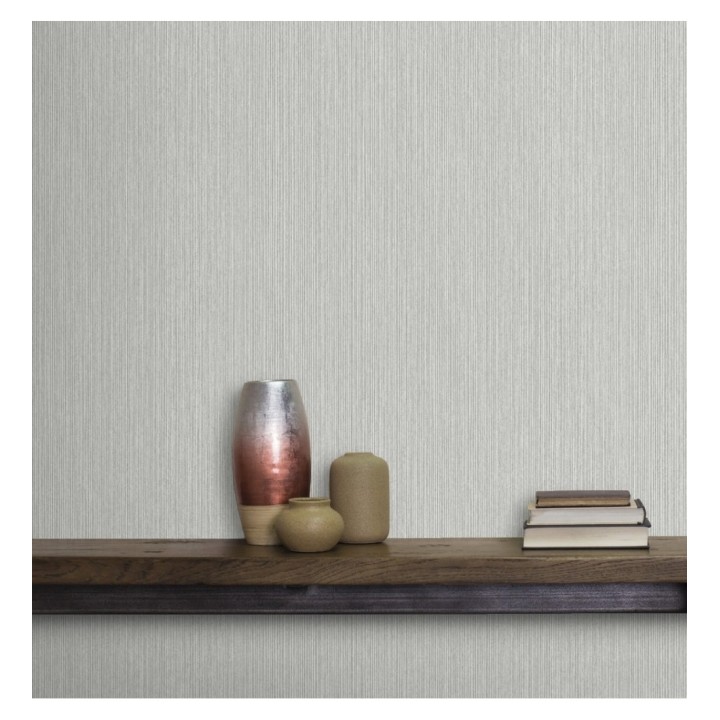 Papel pintado texturizado gris claro - Torino 679291
