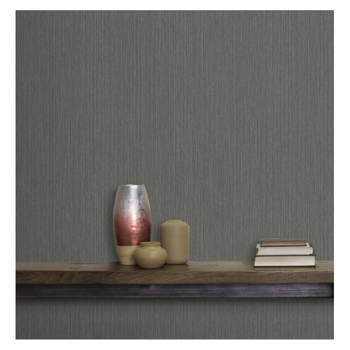 Papel pintado texturizado gris - Torino 679292