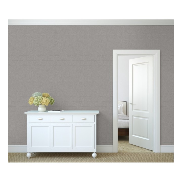 Papel pintado geométrico texturizado gris - Corinto 679294