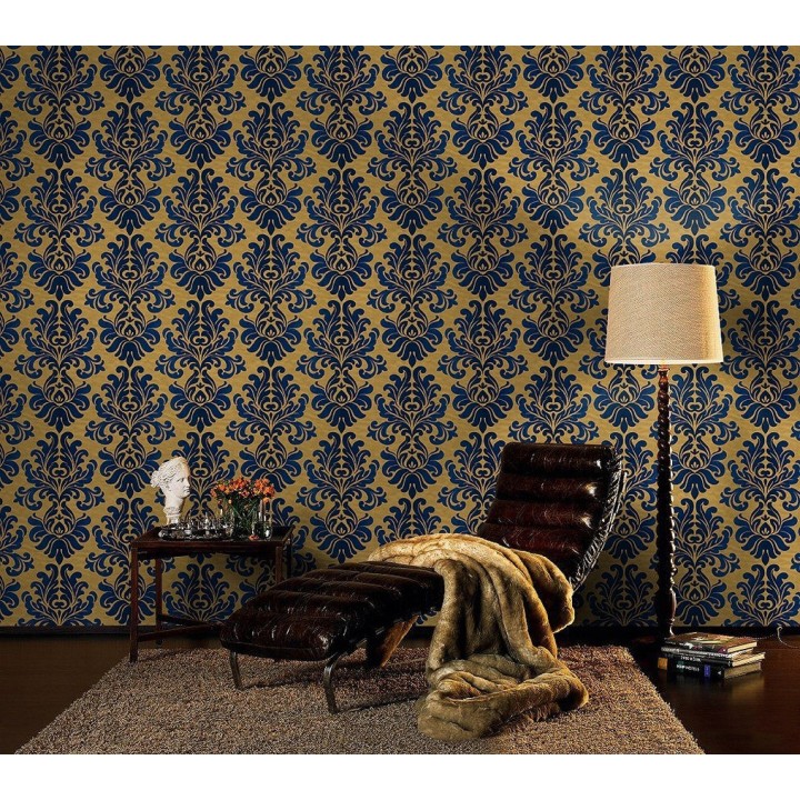 Papel pintado damasco moderno con volutas elegantes - Renard 6836