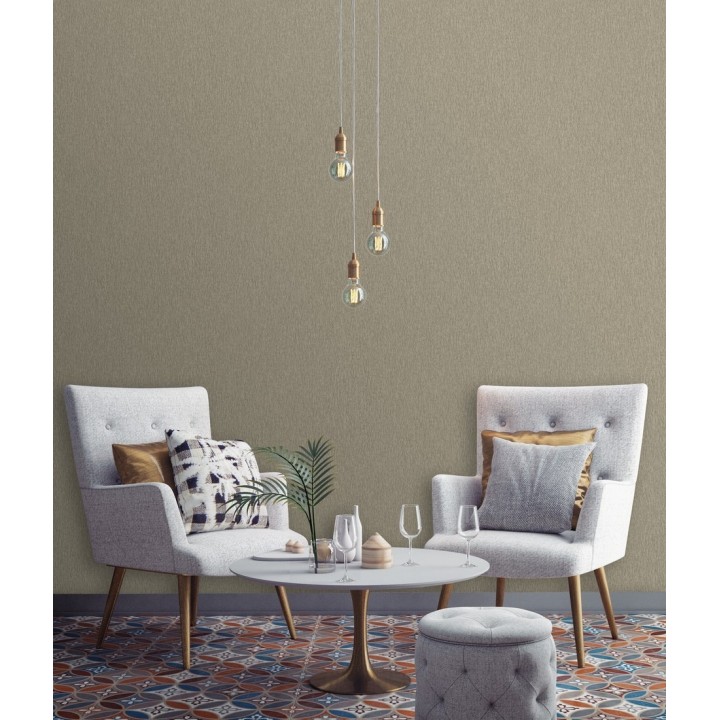 Papel pintado liso texturizado tonos ocre - Manilva 679297