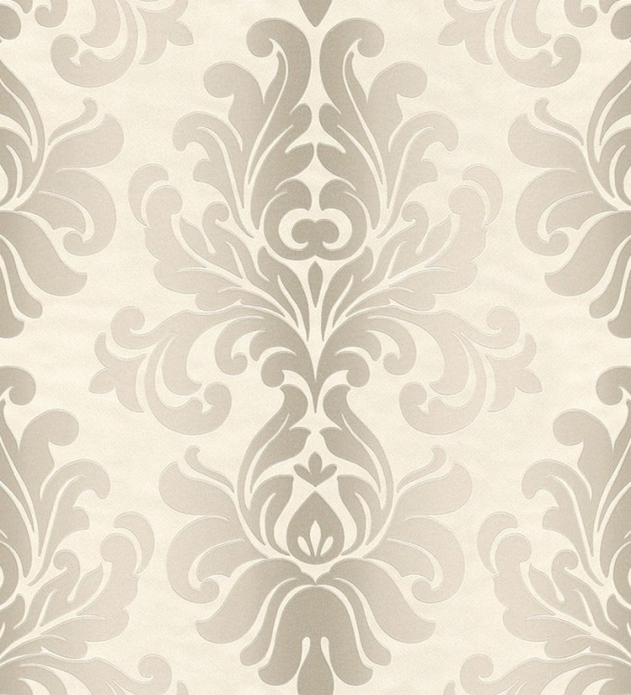 Papel pintado damasco moderno con volutas elegantes - Renard 6839