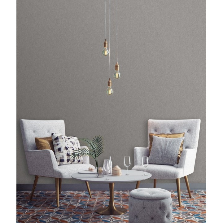 Papel pintado liso texturizado gris - Manilva 679298