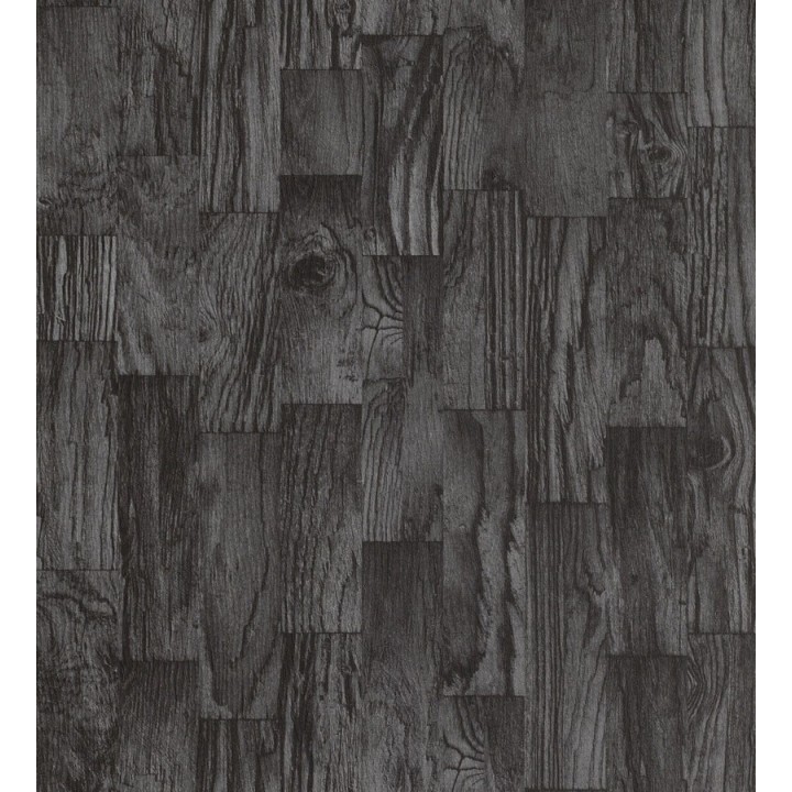 Papel pintado tablas de madera negra y gris oscuro - Gaviero 6885