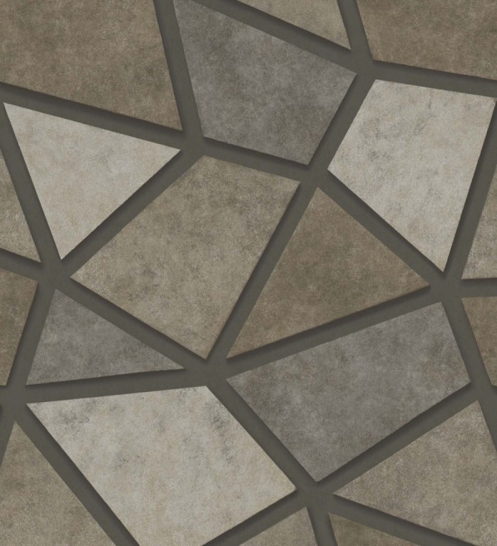 Papel pintado mosaico de piedra tonos marrones - Newton Hill 679301