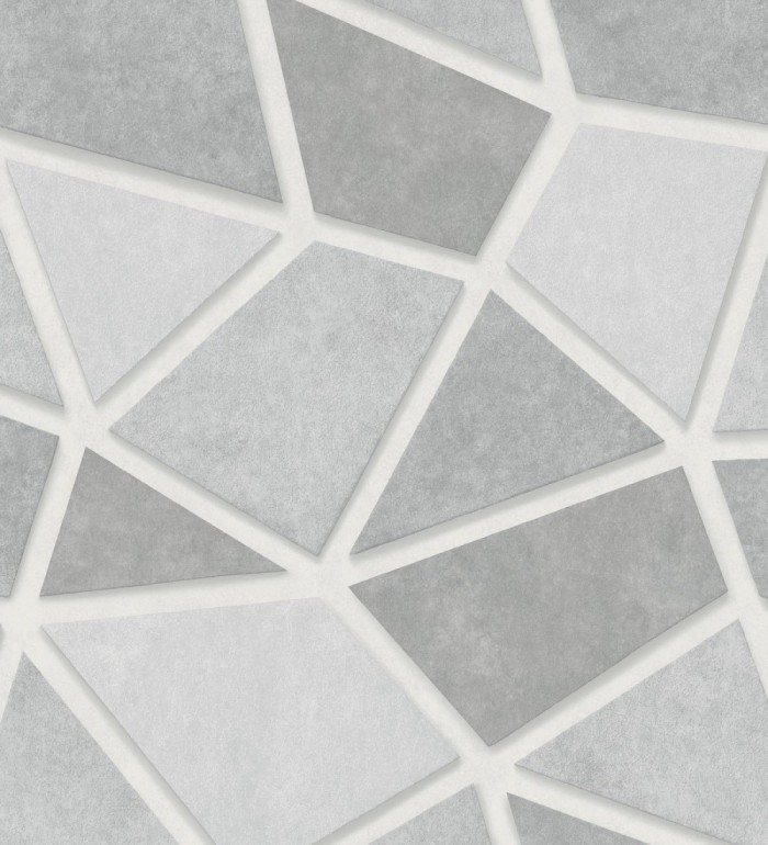 Papel pintado mosaico de piedra tonos grises - Newton Hill 679302
