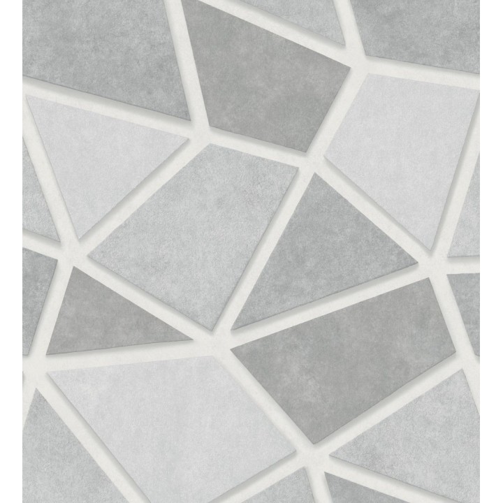 Papel pintado mosaico de piedra tonos grises - Newton Hill 679302
