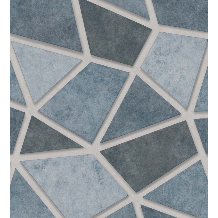 Papel pintado mosaico de piedra tonos azulados - Newton Hill 679303