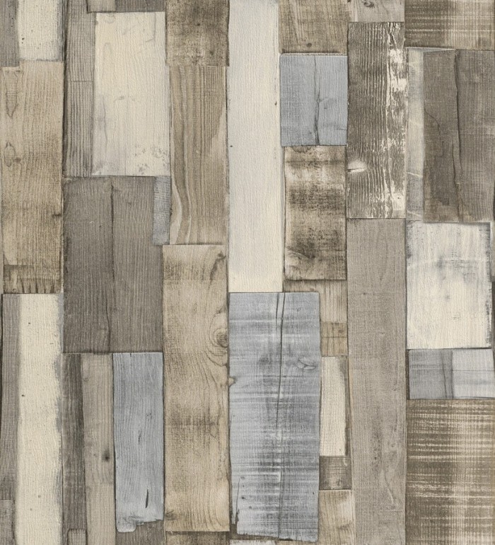 Papel pintado tablas de madera natural beige estilo nórdico - Portimao 6889