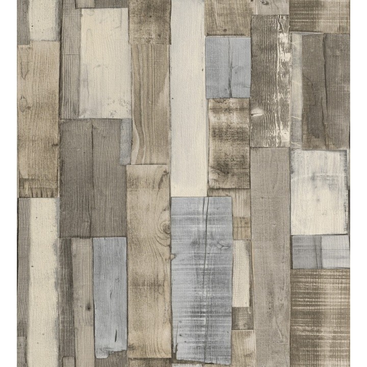 Papel pintado tablas de madera natural beige estilo nórdico - Portimao 6889