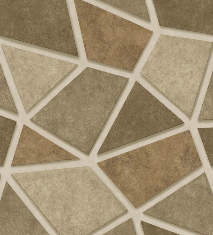 Papel pintado mosaico de piedra tonos ocre - Newton Hill 679304