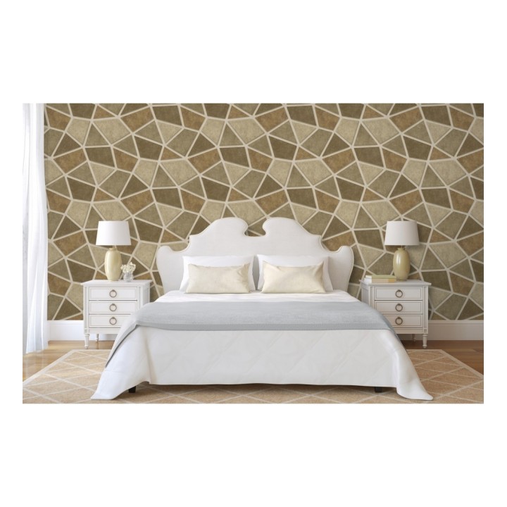 Papel pintado mosaico de piedra tonos ocre - Newton Hill 679304