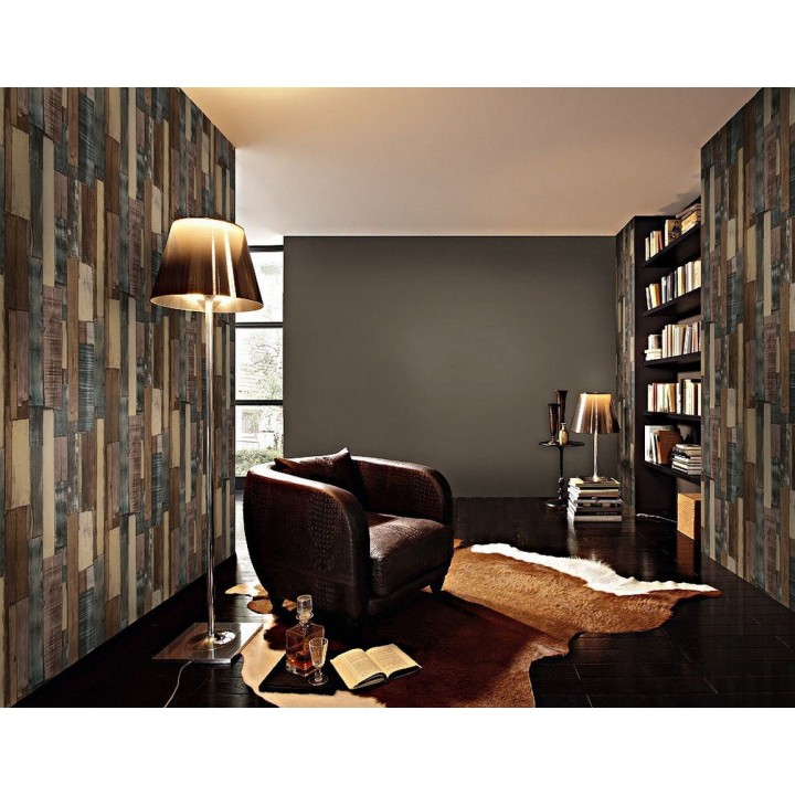 Papel pintado tablas de madera oscura estilo nórdico - Portimao 6890