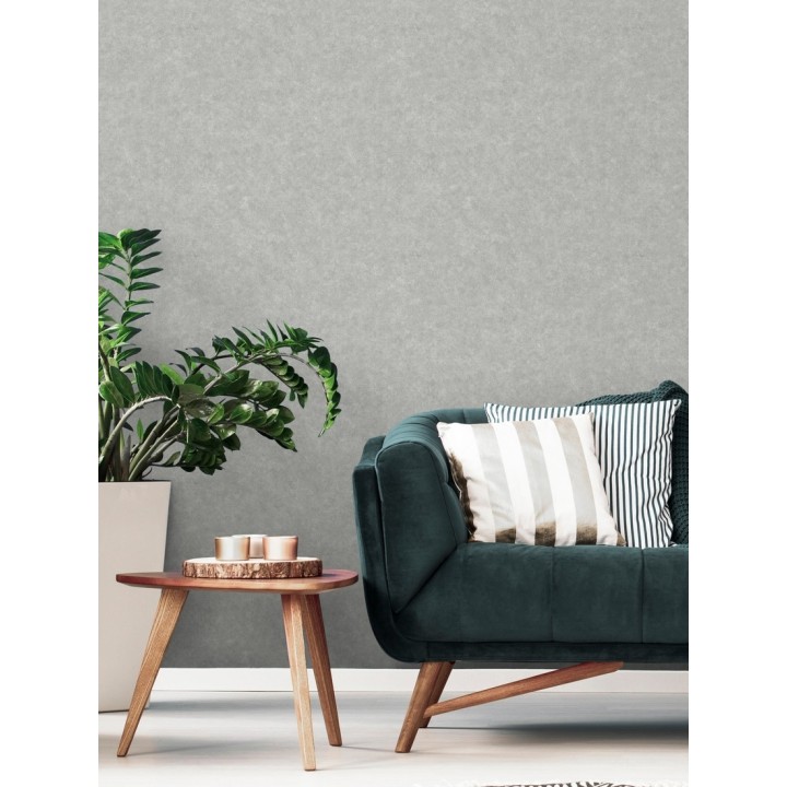 Papel pintado liso texturizado gris claro - Stuart Hall 679311