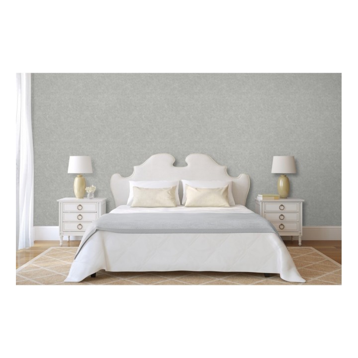 Papel pintado liso texturizado gris claro - Stuart Hall 679311