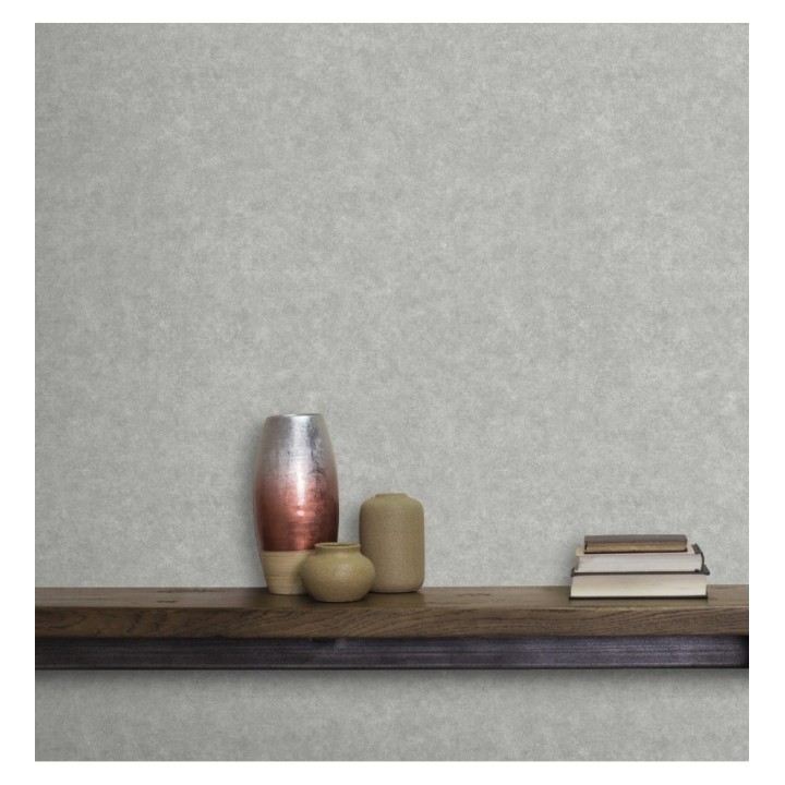 Papel pintado liso texturizado gris claro - Stuart Hall 679311