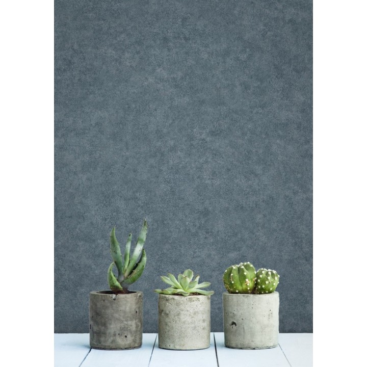 Papel pintado liso texturizado tonos azulados - Stuart Hall 679312