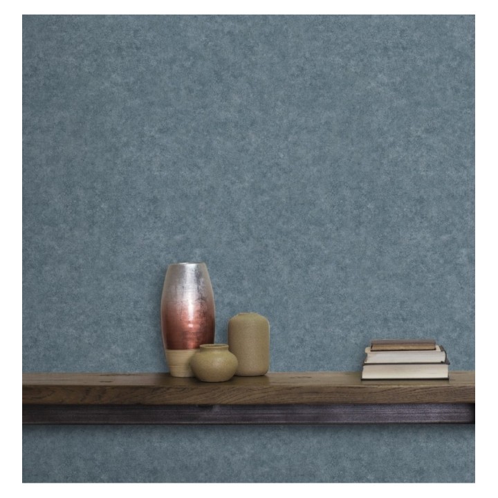 Papel pintado liso texturizado tonos azulados - Stuart Hall 679312