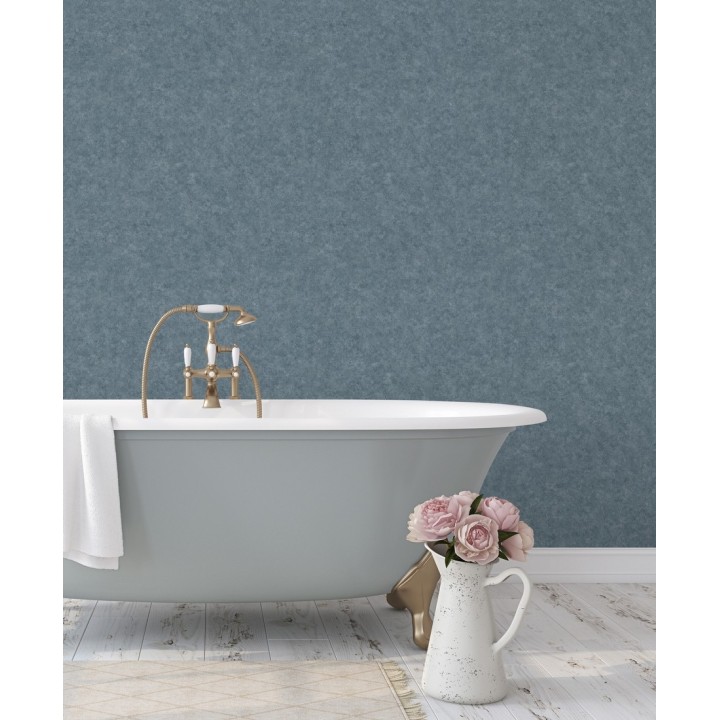 Papel pintado liso texturizado tonos azulados - Stuart Hall 679312