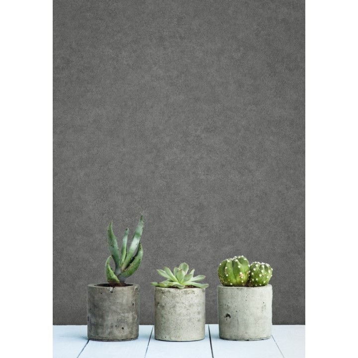 Papel pintado liso texturizado gris - Stuart Hall 679313