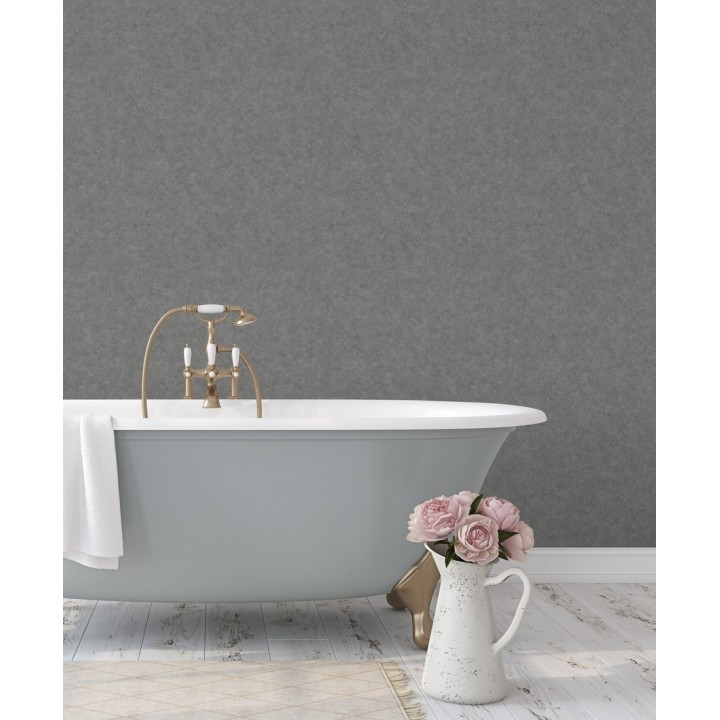 Papel pintado liso texturizado gris - Stuart Hall 679313