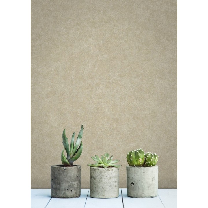 Papel pintado liso texturizado beige - Stuart Hall 679314