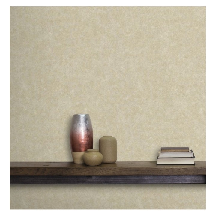 Papel pintado liso texturizado beige - Stuart Hall 679314