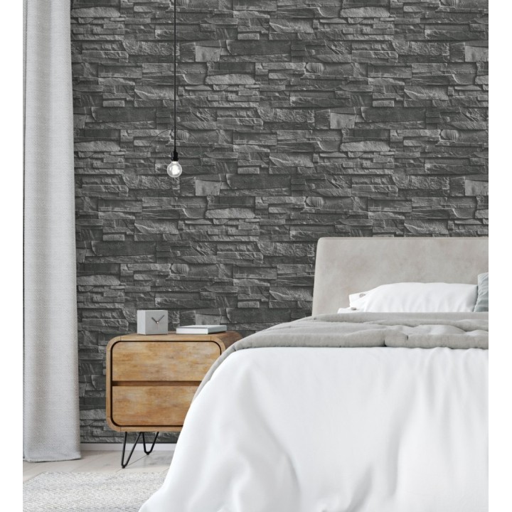 Papel pintado piedra pizarra lujoso superlavable vinílico - Verius 6899