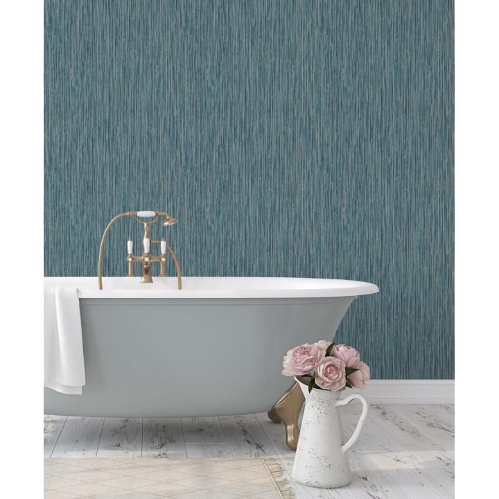 Papel pintado efecto pintura tonos azules - Tianyar 679316