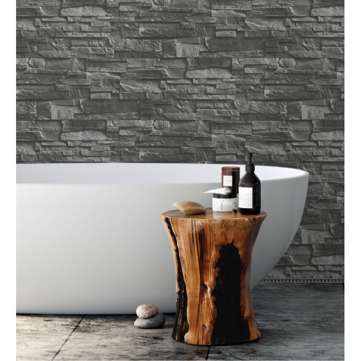 Papel pintado piedra pizarra lujoso superlavable vinílico - Verius 6899