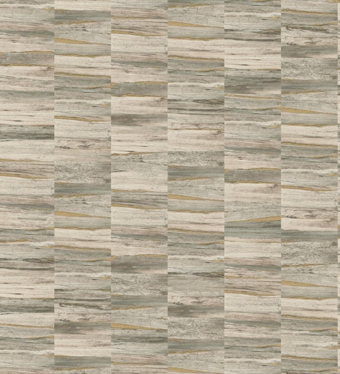 Papel pintado mosaico efecto madera a rayas - Oxford Stone 679320