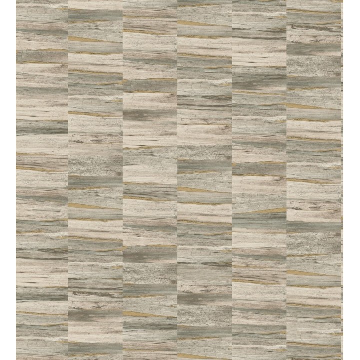 Papel pintado mosaico efecto madera a rayas - Oxford Stone 679320
