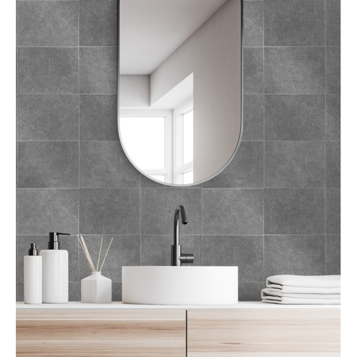 Papel pintado azulejo gris texturizado - Bergamo 679324