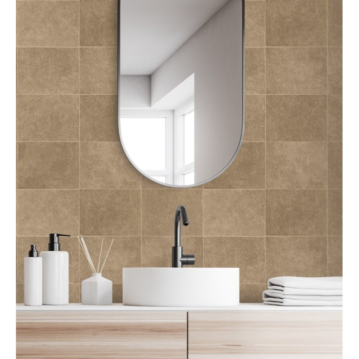 Papel pintado azulejo marron texturizado - Bergamo 679325