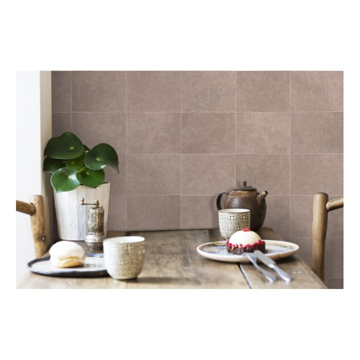 Papel pintado azulejo rosado palido texturizado - Bergamo 679327