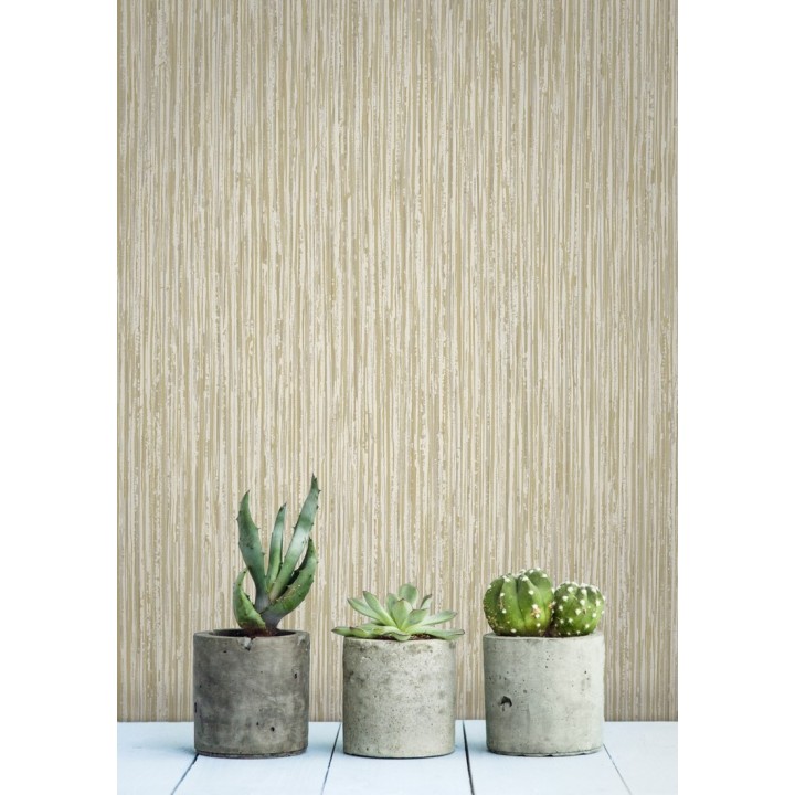 Papel pintado efecto pintura beige y dorados - Tianyar 679331