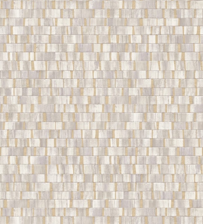 Papel pintado mosaico tonos rosados efecto madera - Nantes Stone 679338