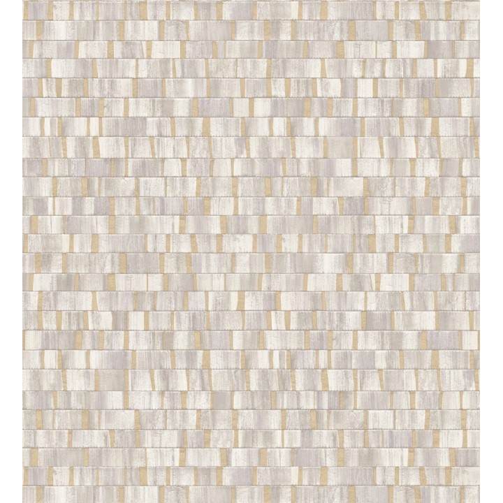 Papel pintado mosaico tonos rosados efecto madera - Nantes Stone 679338