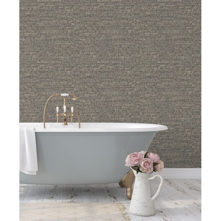 Papel pintado imitación corcho texturizado tonos gris oscuro - Mileto 679347