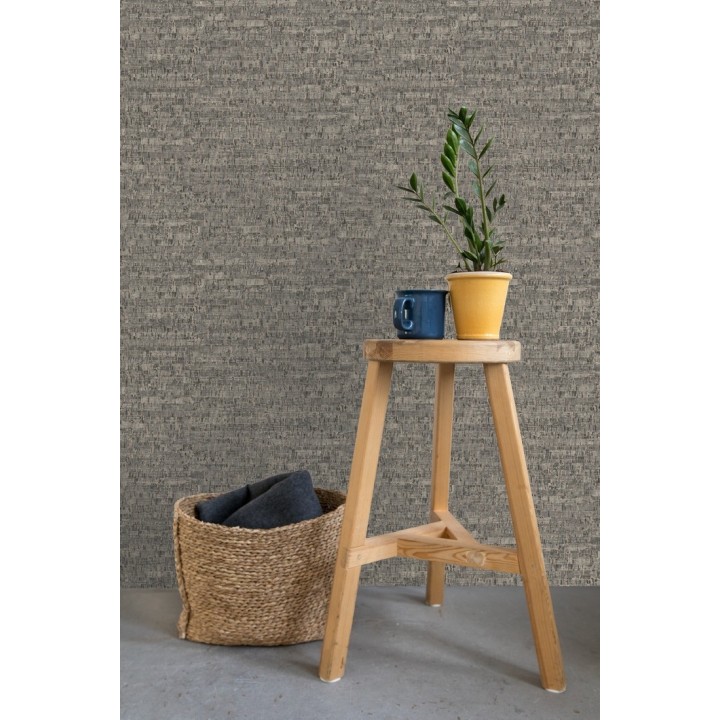 Papel pintado imitación corcho texturizado tonos gris oscuro - Mileto 679347