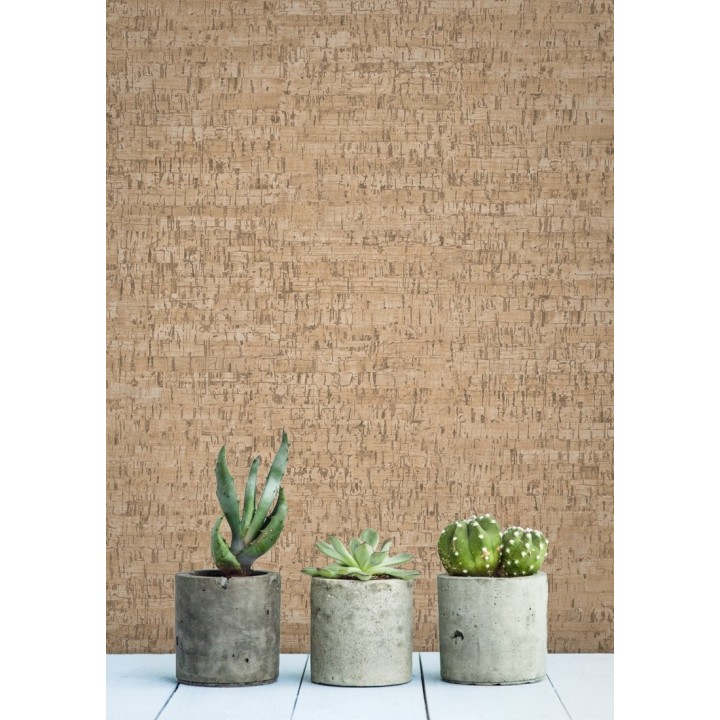 Papel pintado imitación corcho texturizado tonos marrones - Mileto 679348