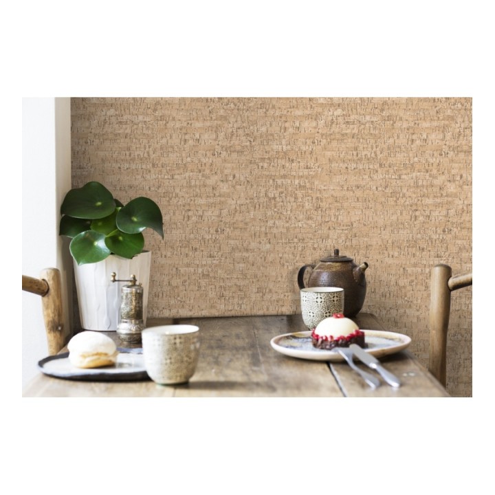 Papel pintado imitación corcho texturizado tonos marrones - Mileto 679348