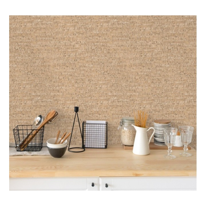 Papel pintado imitación corcho texturizado tonos marrones - Mileto 679348