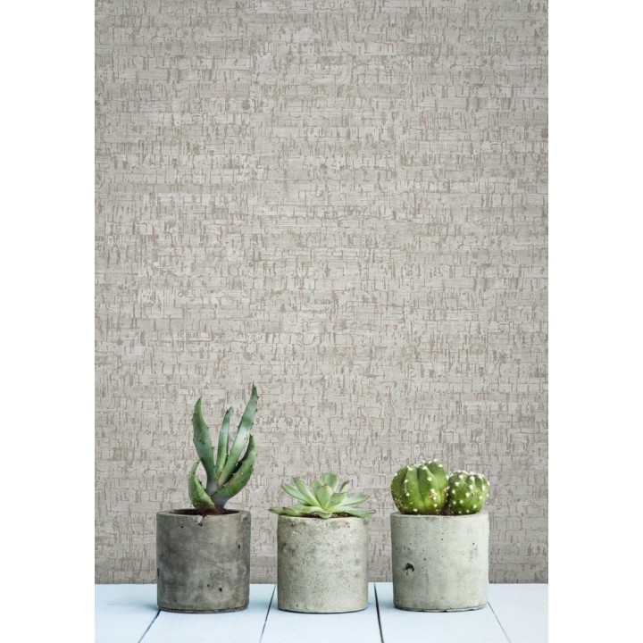Papel pintado imitación corcho texturizado tonos grises - Mileto 679349