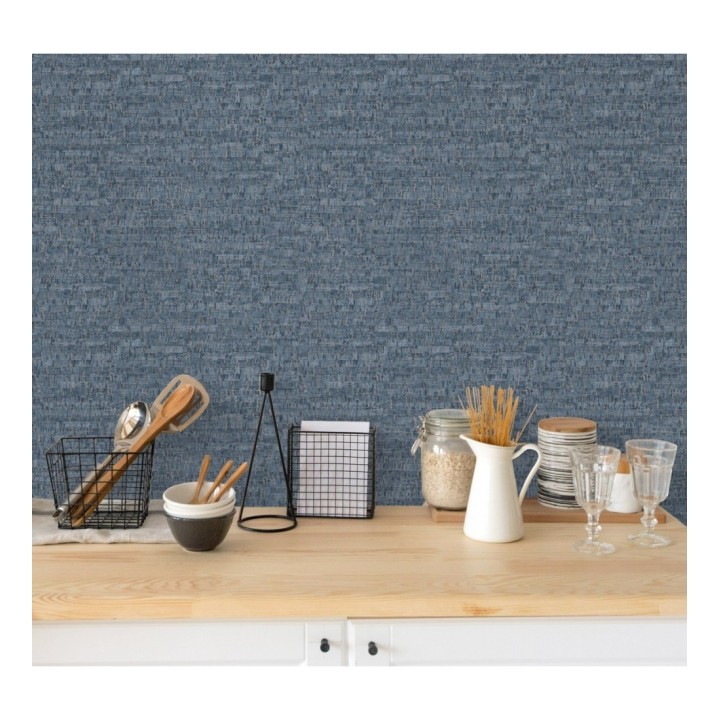 Papel pintado imitación corcho texturizado tonos azules - Mileto 679350