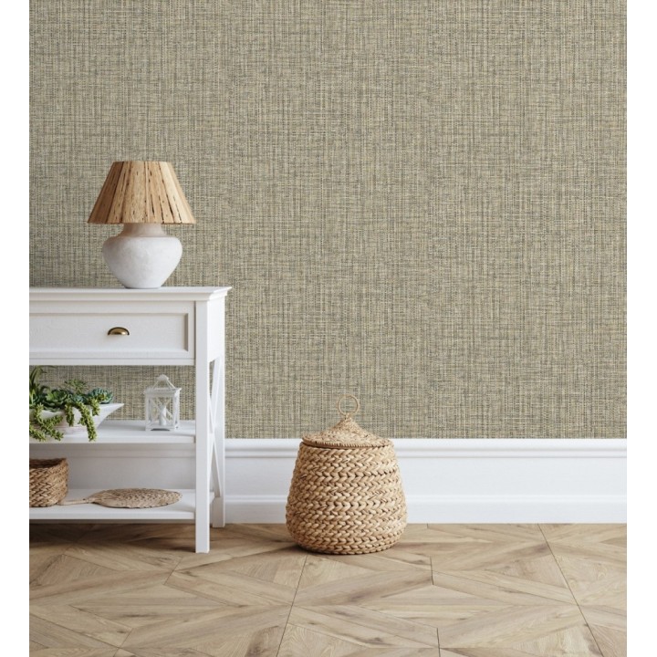 Papel pintado con textura textil tonos grises oscuros y claros - Tamil Fabric 679356