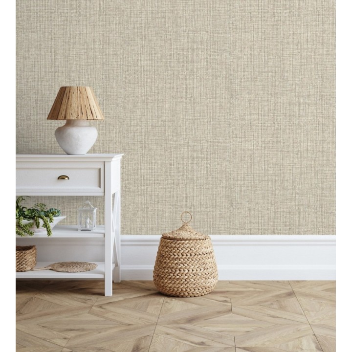 Papel pintado con textura textil tonos blancos y grises - Tamil Fabric 679357